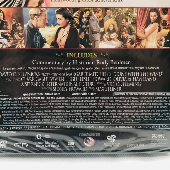 Gone With The Wind 2 Disc 70th Anniversary Edition DVD New In Package - Picture 8 of 8